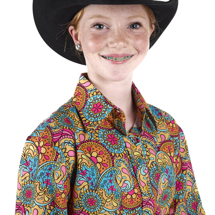 Royal  Highness Girl's Woodstock Paisley Vented Top