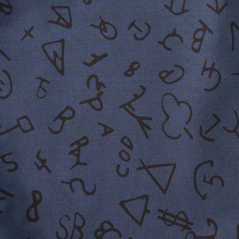 Branded Silk Wild Rag Scarf - Navy