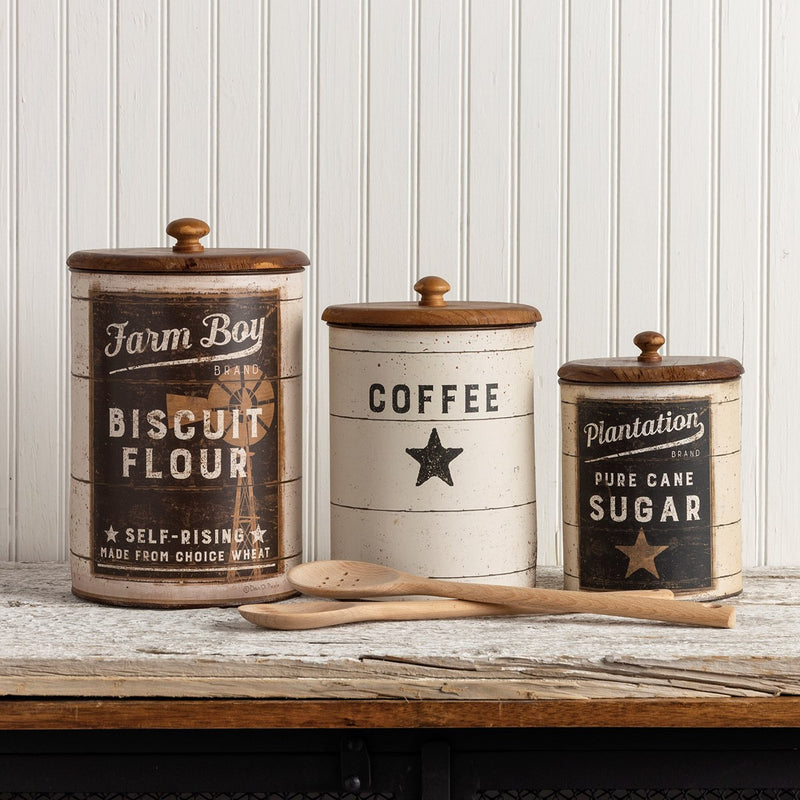 Primitives By Kathy Farmhouse Double Sided Canister Set