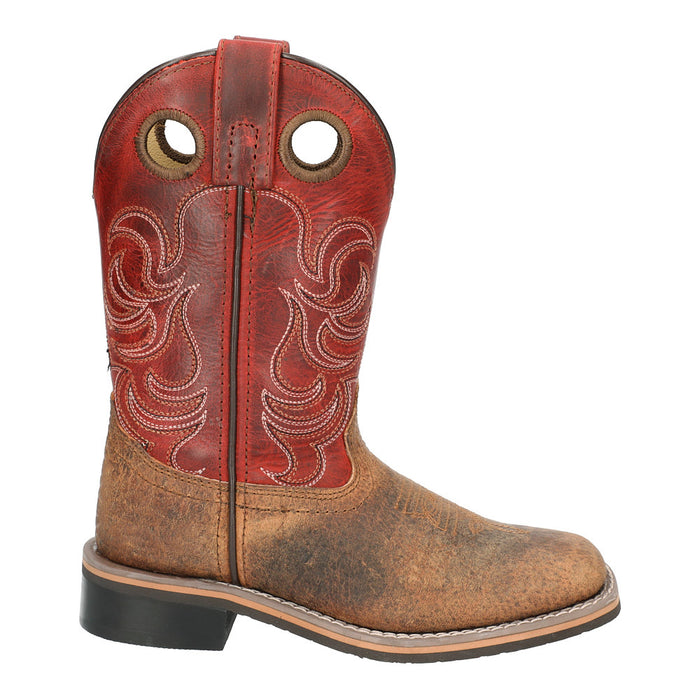 Smoky Mountain Kid's Jesse Distressed Brown Red Top Boots
