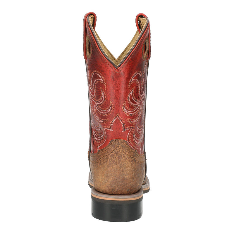 Smoky Mountain Kid's Jesse Distressed Brown Red Top Boots