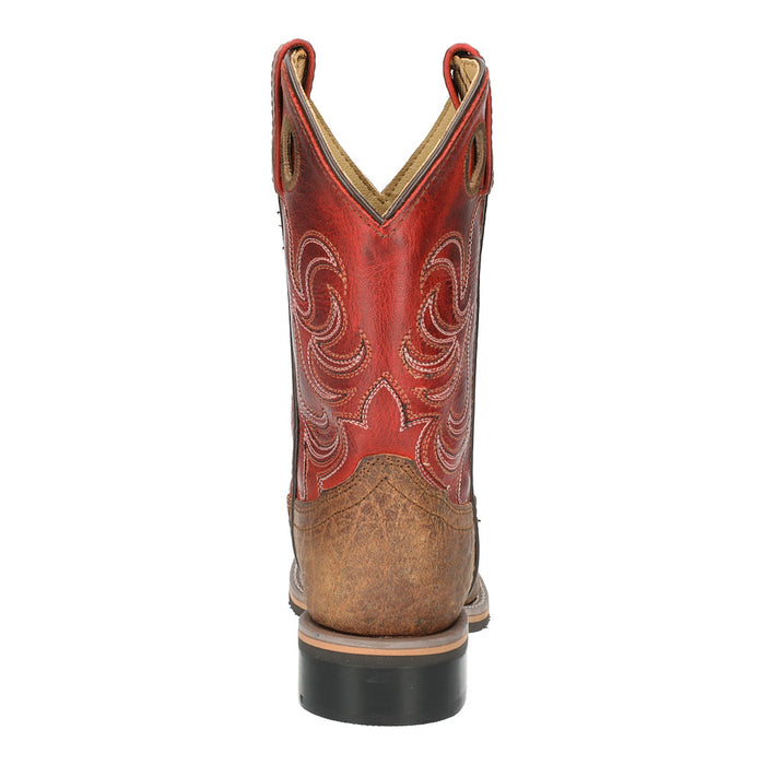 Smoky Mountain Kid's Jesse Distressed Brown Red Top Boots