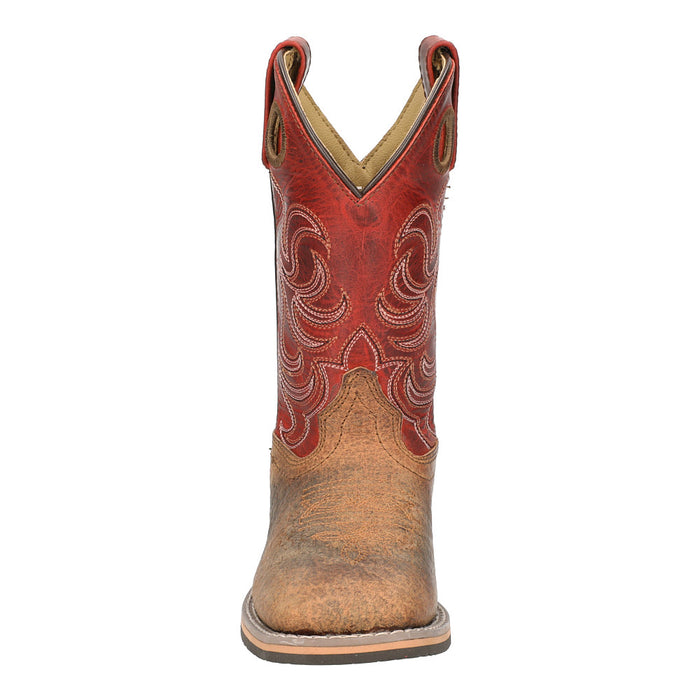 Smoky Mountain Kid's Jesse Distressed Brown Red Top Boots