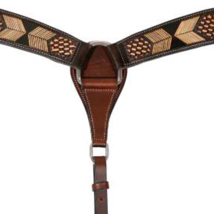 Professionals Choice Chocolate Rawhide Arrowhead 2 Inch Breast Collar