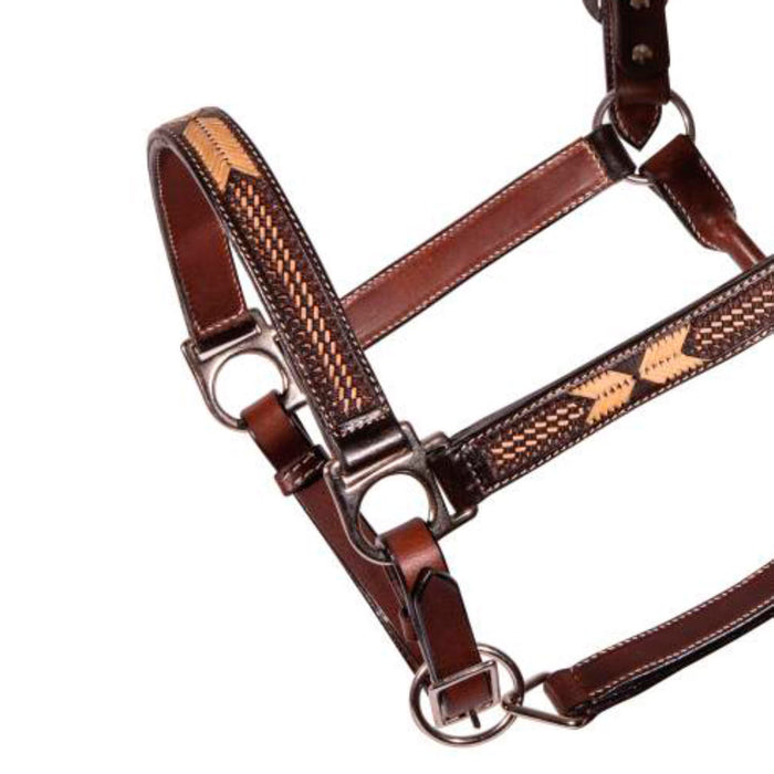 Professionals Choice Chocolate Rawhide Arrowhead Leather Horse Halter
