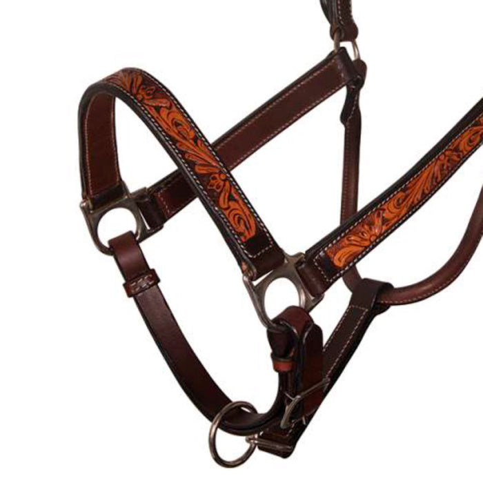 Professionals Choice Black Floral Leather Halter