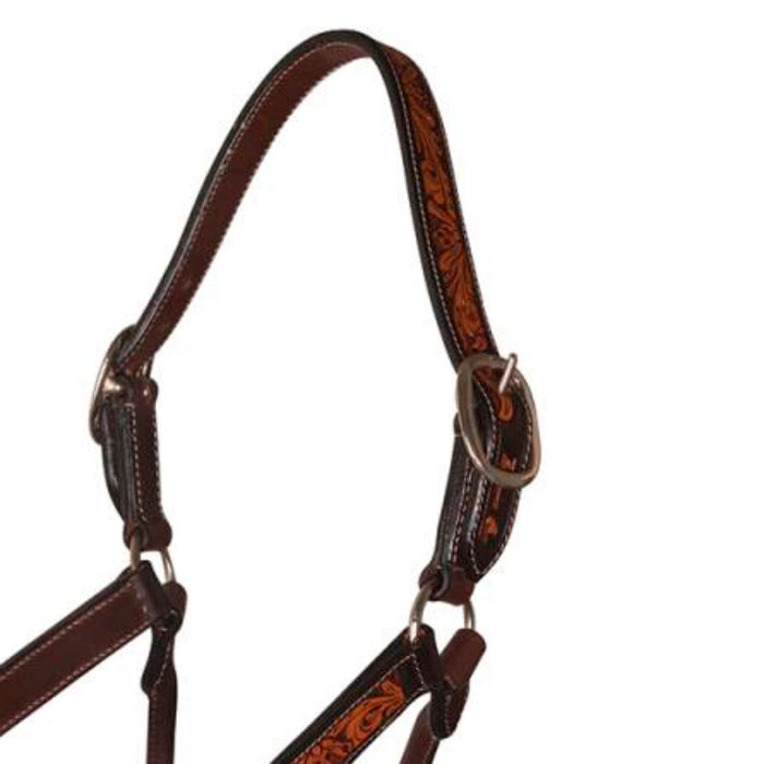 Professionals Choice Black Floral Leather Halter