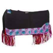 5 Star Equine Products Supplies Inc. 3/4in. 30x28 Rio Croc Pink Fringe Barrel Racer Felt Saddle Pad