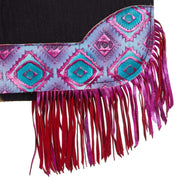5 Star Equine Products Supplies Inc. 3/4in. 30x28 Rio Croc Pink Fringe Barrel Racer Felt Saddle Pad