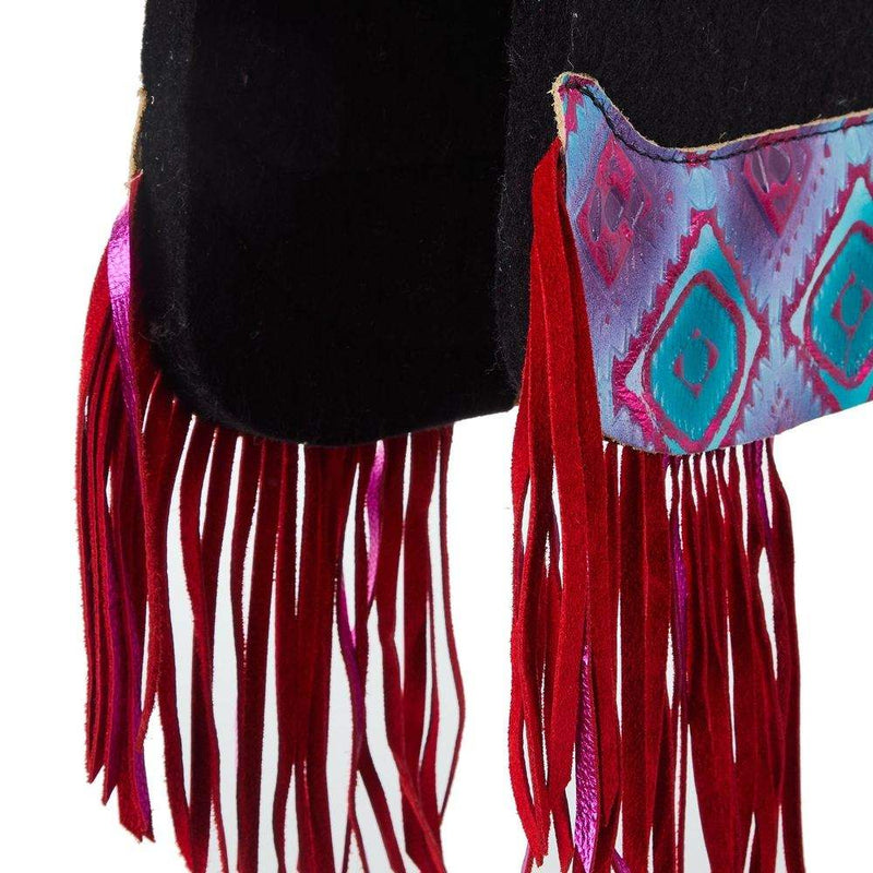 5 Star Equine Products Supplies Inc. 3/4in. 30x28 Rio Croc Pink Fringe Barrel Racer Felt Saddle Pad