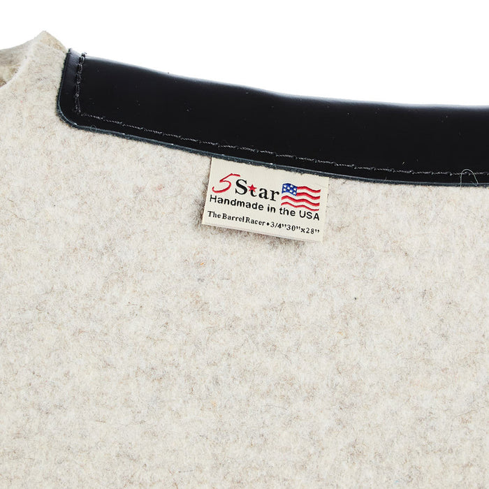 5 Star Equine Products Supplies Inc. 3/4in Barrel Racer Black Diamond Natural Felt Saddle Pad