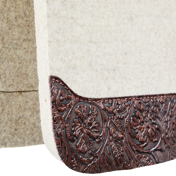 5 Star Equine Products Supplies Inc. 3/4in Barrel Racer Brown Cowboy Tool Natural Felt Saddle Pad