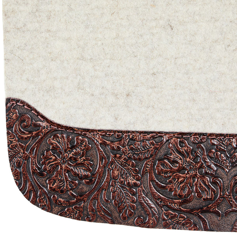 5 Star Equine Products Supplies Inc. 3/4in Barrel Racer Brown Cowboy Tool Natural Felt Saddle Pad