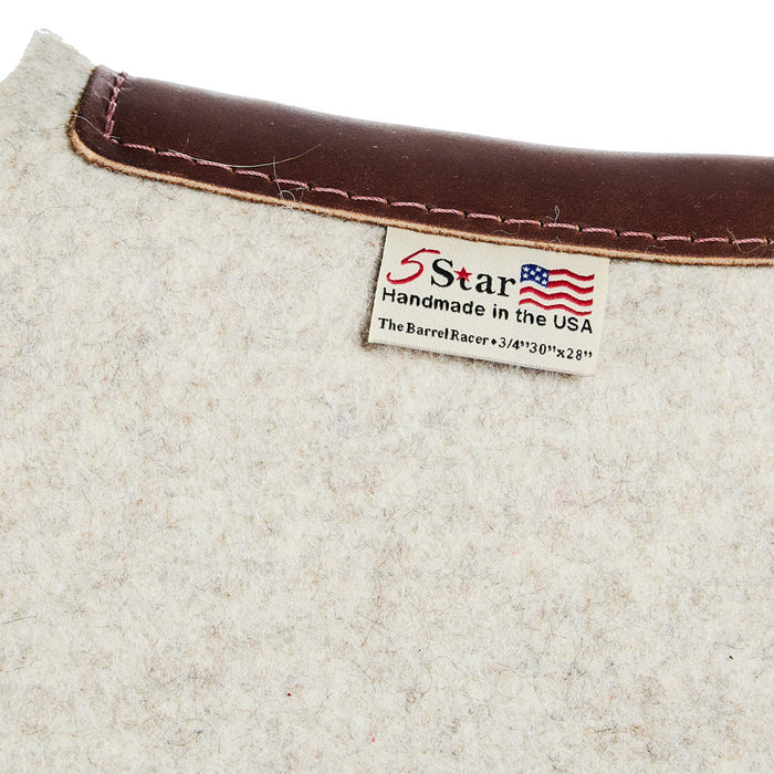 5 Star Equine Products Supplies Inc. 3/4in Barrel Racer Carmel Diamond Natural Felt Saddle Pad