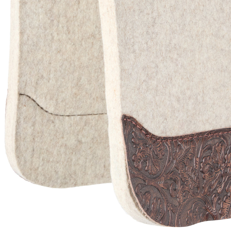 5 Star Equine Products Supplies Inc. 3/4in. 30X28 Turquoise and Brown Cowboy Tool Barrel Racer Felt Saddle Pad