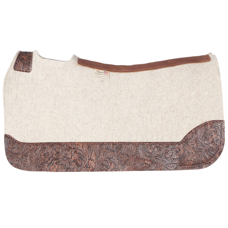 5 Star Equine Products Supplies Inc. 3/4in. 30X28 Turquoise and Brown Cowboy Tool Barrel Racer Felt Saddle Pad