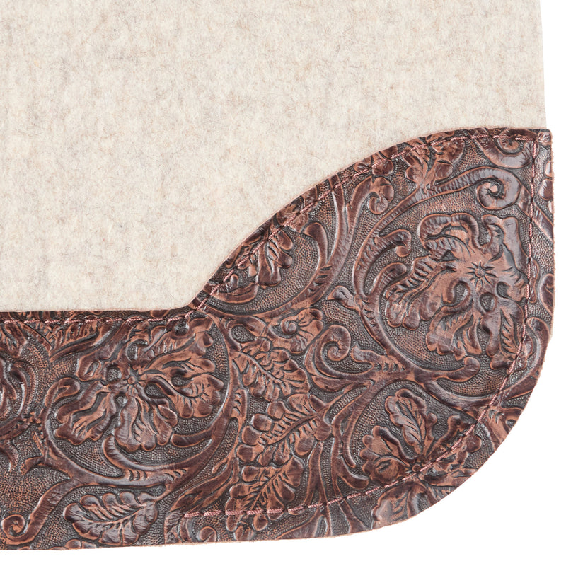 5 Star Equine Products Supplies Inc. 3/4in. 30X28 Turquoise and Brown Cowboy Tool Barrel Racer Felt Saddle Pad