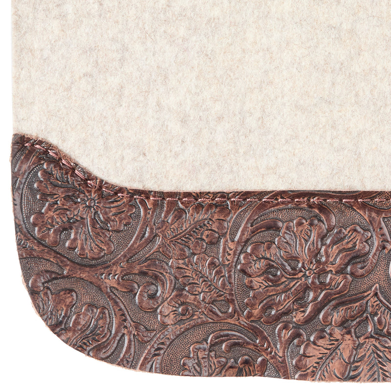 5 Star Equine Products Supplies Inc. 3/4in. 30X28 Turquoise and Brown Cowboy Tool Barrel Racer Felt Saddle Pad