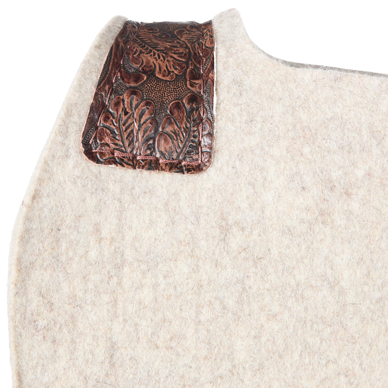 5 Star Equine Products Supplies Inc. 3/4in. 30X28 Turquoise and Brown Cowboy Tool Barrel Racer Felt Saddle Pad