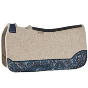 5 Star Equine Products Supplies Inc. 3/4in. 30x28 Blue Laredo and Silver Spots Barrel Racer Felt Saddle Pad