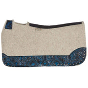 5 Star Equine Products Supplies Inc. 3/4in. 30x28 Blue Laredo and Silver Spots Barrel Racer Felt Saddle Pad