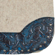 5 Star Equine Products Supplies Inc. 3/4in. 30x28 Blue Laredo and Silver Spots Barrel Racer Felt Saddle Pad