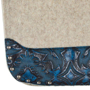 5 Star Equine Products Supplies Inc. 3/4in. 30x28 Blue Laredo and Silver Spots Barrel Racer Felt Saddle Pad
