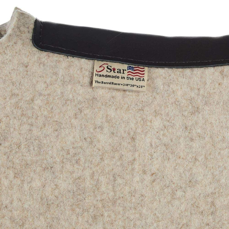5 Star Equine Products Supplies Inc. 3/4in. 30x28 Blue Laredo and Silver Spots Barrel Racer Felt Saddle Pad