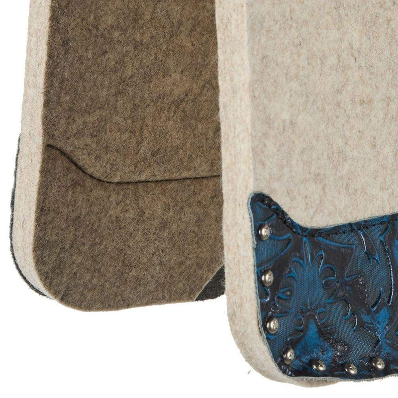 5 Star Equine Products Supplies Inc. 3/4in. 30x28 Blue Laredo and Silver Spots Barrel Racer Felt Saddle Pad