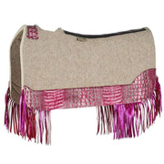 5 Star Equine Products Supplies Inc. 3/4in. 30x28 Flamingo Croc Fringe Barrel Racer Felt Saddle Pad