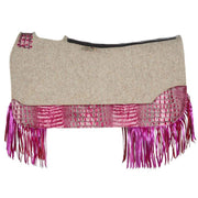 5 Star Equine Products Supplies Inc. 3/4in. 30x28 Flamingo Croc Fringe Barrel Racer Felt Saddle Pad