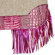 5 Star Equine Products Supplies Inc. 3/4in. 30x28 Flamingo Croc Fringe Barrel Racer Felt Saddle Pad