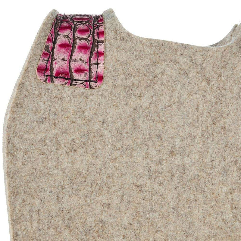 5 Star Equine Products Supplies Inc. 3/4in. 30x28 Flamingo Croc Fringe Barrel Racer Felt Saddle Pad