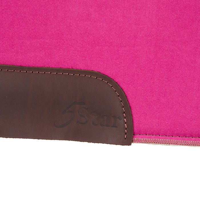 5 Star Equine Products Supplies Inc. 3/4in Natural Flex Fit Barrel Racer Fucshia Pink Suede Top Saddle Pad