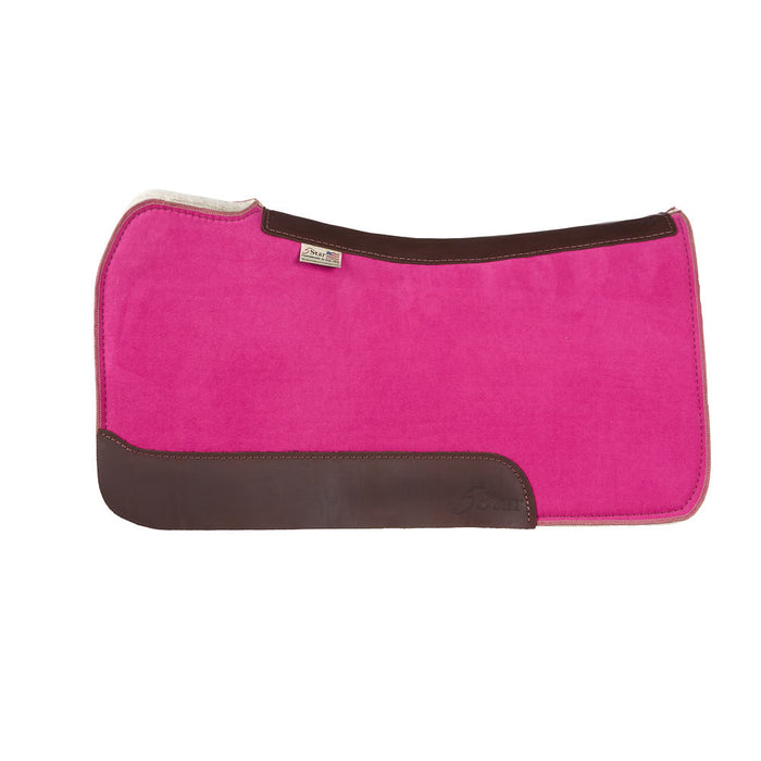 5 Star Equine Products Supplies Inc. 3/4in Natural Flex Fit Barrel Racer Fucshia Pink Suede Top Saddle Pad