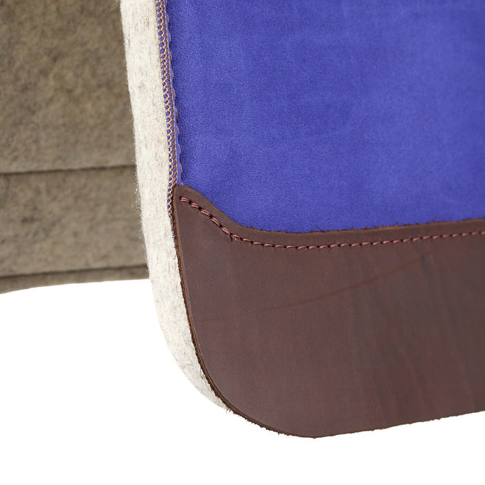 5 Star Equine Products Supplies Inc. 3/4in Natural Flex Fit Barrel Racer Indigo Blue Suede Top Saddle Pad