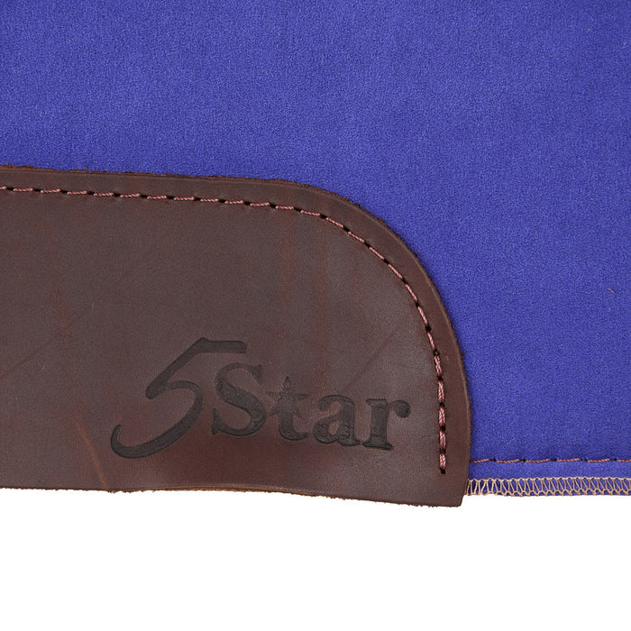 5 Star Equine Products Supplies Inc. 3/4in Natural Flex Fit Barrel Racer Indigo Blue Suede Top Saddle Pad