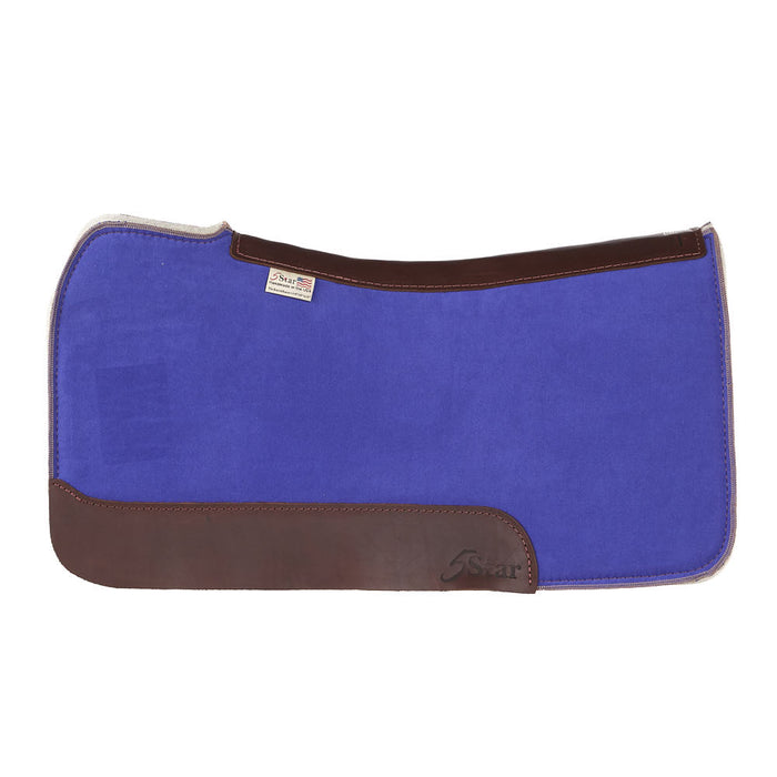 5 Star Equine Products Supplies Inc. 3/4in Natural Flex Fit Barrel Racer Indigo Blue Suede Top Saddle Pad