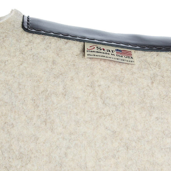5 Star Equine Products Supplies Inc. 3/4in Barrel Racer Black/White Aztec Inlay Felt Saddle Pad