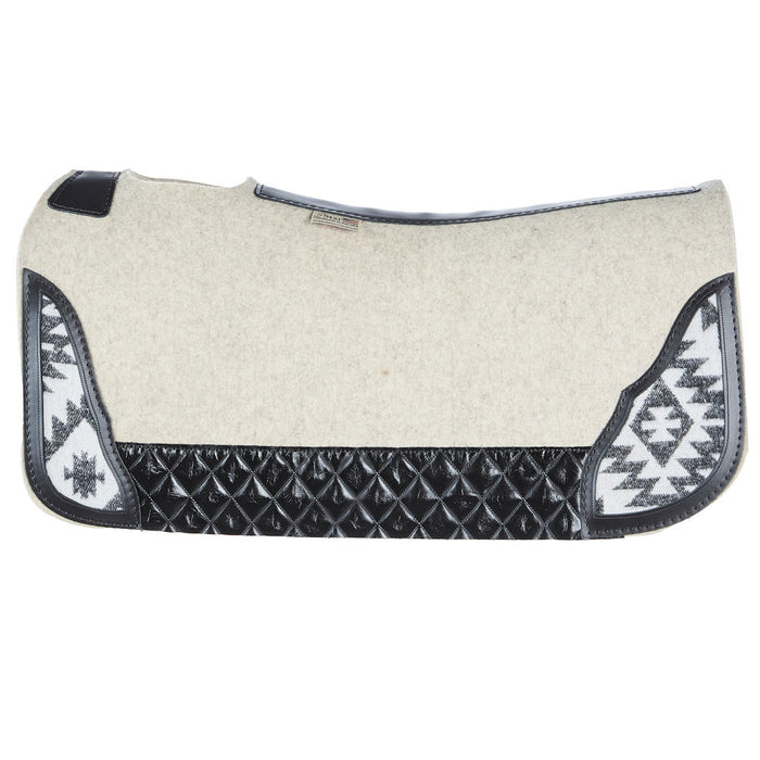 5 Star Equine Products Supplies Inc. 3/4in Barrel Racer Black/White Aztec Inlay Felt Saddle Pad