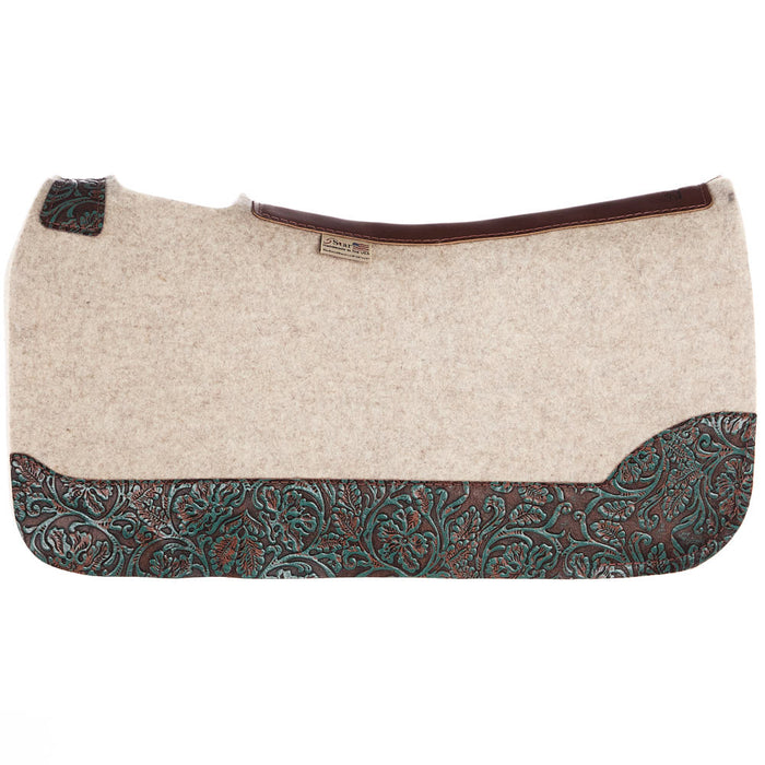 5 Star Equine Products Supplies Inc. 1in Roper Turquoise Brown Cowboy Tool Natural Roper Saddle Pad