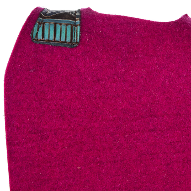 5 Star Equine Products Supplies Inc. 3/4in. 30x28 Barrel Racer Pink Felt Saddle Pad w/Navajo and Pink Buckstitch