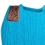 5 Star Equine Products Supplies Inc. 3/4in. 30X28 Brown Floral and Turquoise Buckstitch Barrel Racer Felt Saddle Pad