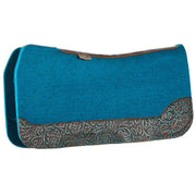 5 Star Equine Products Supplies Inc. 3/4in. 30x28 Turquoise Brown Floral Barrel Racer Flex Fit Saddle Pad