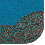 5 Star Equine Products Supplies Inc. 3/4in. 30x28 Turquoise Brown Floral Barrel Racer Flex Fit Saddle Pad