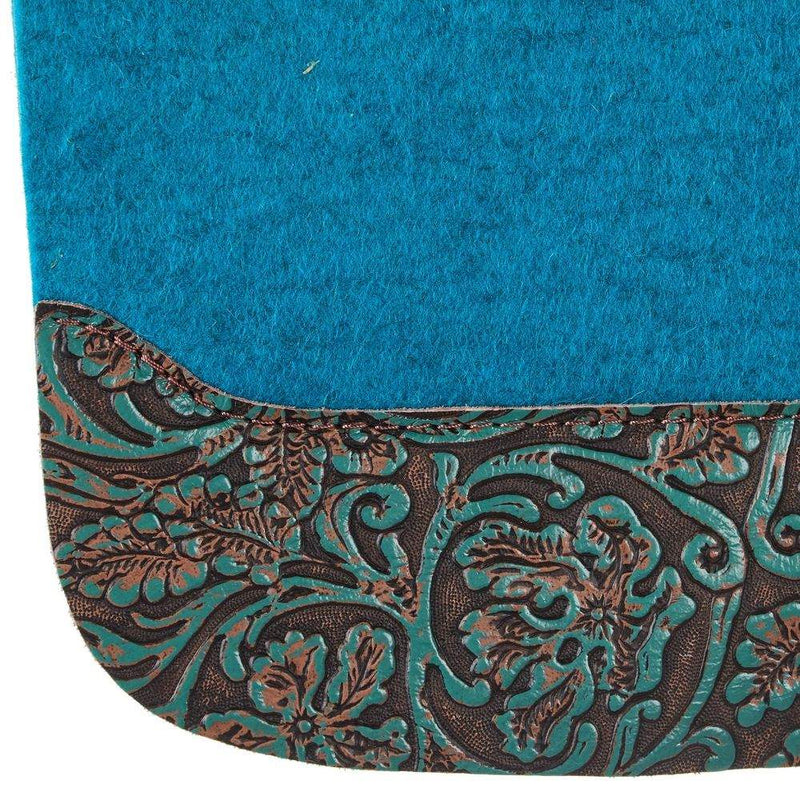 5 Star Equine Products Supplies Inc. 3/4in. 30x28 Turquoise Brown Floral Barrel Racer Flex Fit Saddle Pad