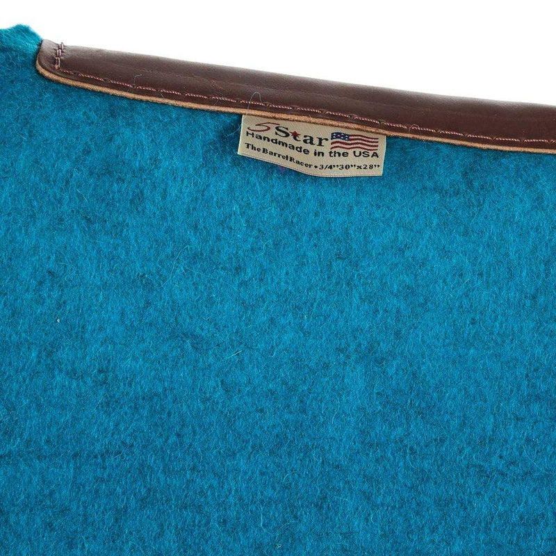 5 Star Equine Products Supplies Inc. 3/4in. 30x28 Turquoise Brown Floral Barrel Racer Flex Fit Saddle Pad