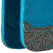 5 Star Equine Products Supplies Inc. 3/4in. 30x28 Turquoise Brown Floral Barrel Racer Flex Fit Saddle Pad