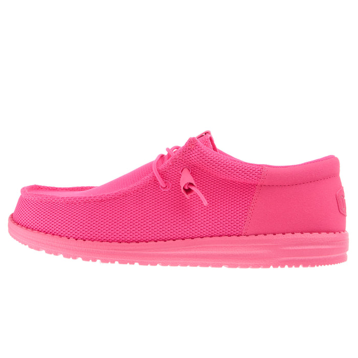Hey Dude Men`s Wally Neon Pink Casual Shoe - Main Image