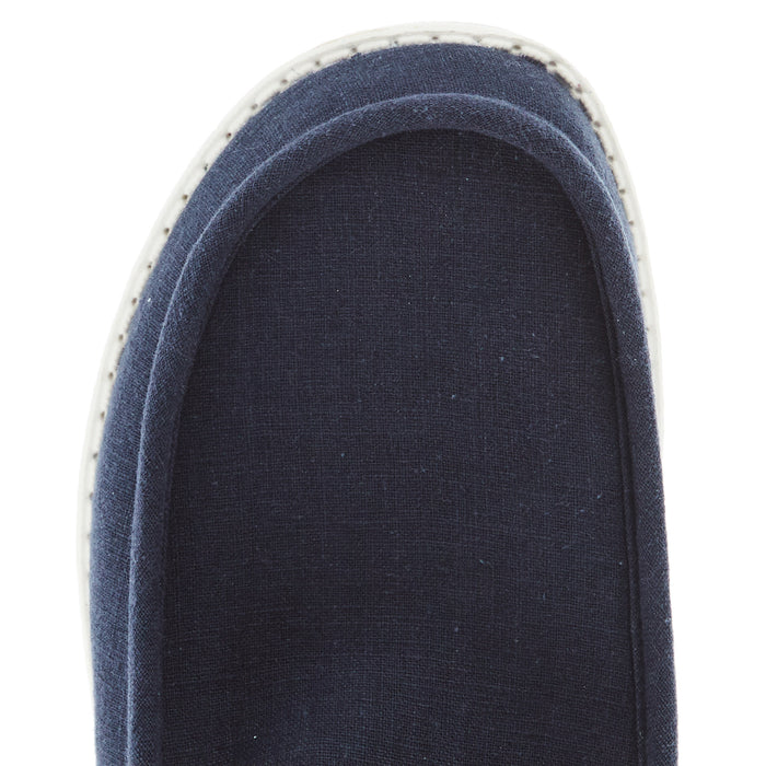 Hey Dude Men's Wally Linen Natural Navy Shoe